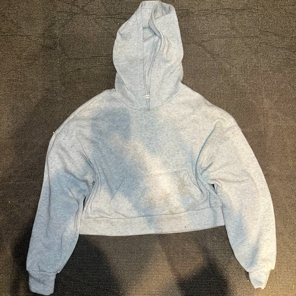 Grey cropped hoodie.